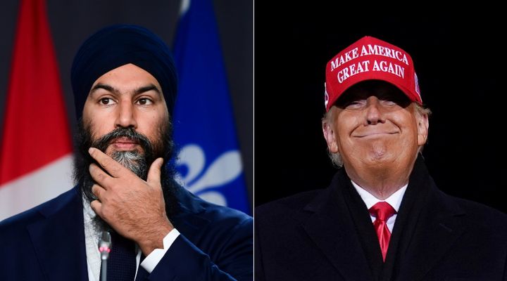 NDP Leader Jagmeet Singh and U.S. President Donald Trump are shown in a composite of images from The Canadian Press.