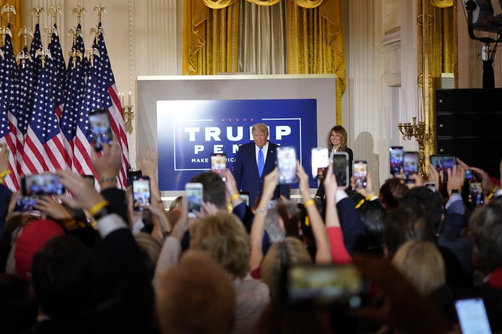 Donald Trump makes a statement to the nation on Election Night