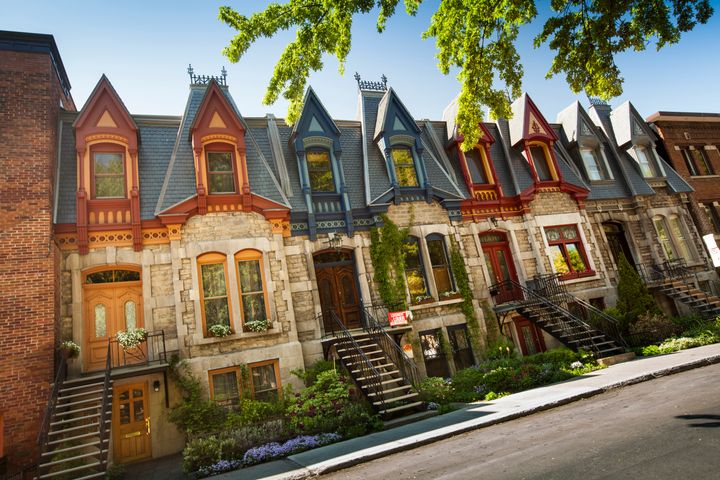 A row of houses in Montreal's St. Louis Square is seen in this undated file photo. Montreal home sales soared by 37 per cent in October, and the median house price is up 21 per cent.