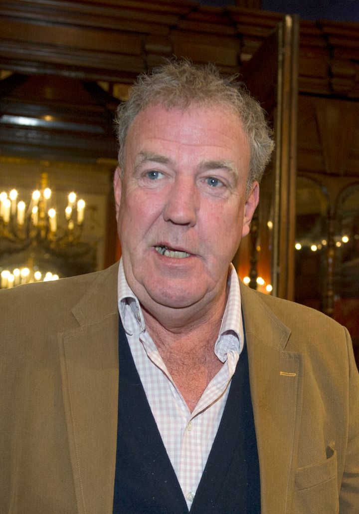 Jeremy Clarkson leaves the Noel Coward Theatre in London after watching a performance of "Quiz".