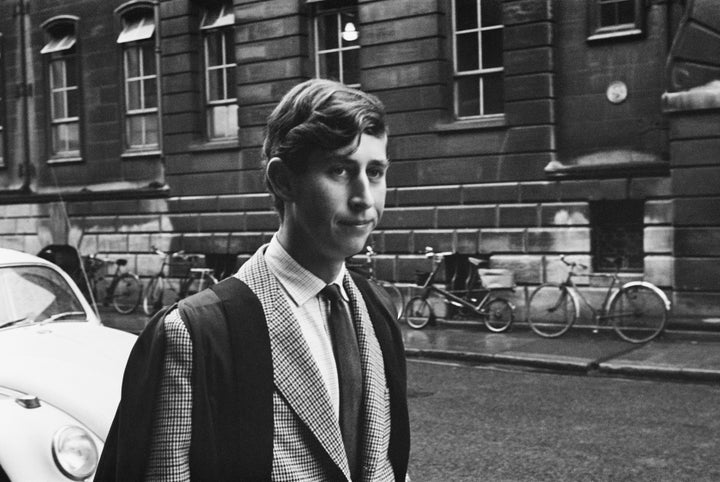 Prince Charles walking on Downing Street, Cambridge, U.K., Oct. 12, 1967.