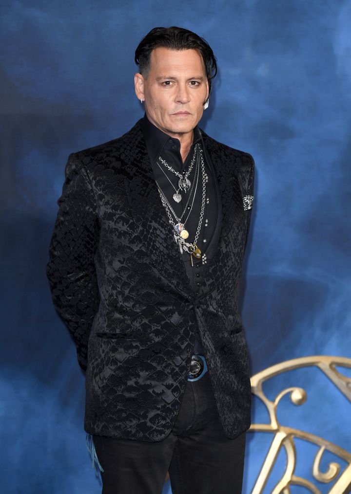 Johnny Depp at the premiere of Fantastic Beasts: The Crimes Of Grindelwald in 2018