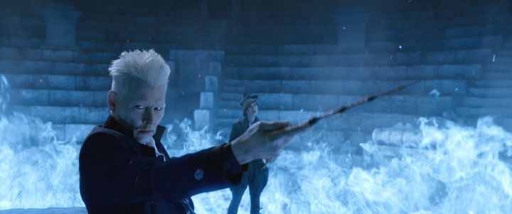 Johnny Depp in character in Fantastic Beasts: The Crimes of Grindelwald
