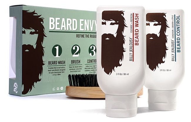 Whip his quarantine beard into shape without breaking out the trimmers with <a href="https://goto.walmart.com/c/2055067/565706/9383?subId1=5&subId2=30days-day1&subId3=Day1-consumables&sharedid=30days20&veh=aff&sourceid=imp_000011112222333344&u=https%3A%2F%2Fwww.walmart.com%2Fip%2F25-Value-Billy-Jealousy-Beard-Envy-Gift-Set-For-Men%2F54263305" target="_blank" rel="noopener noreferrer">this affordable beard-grooming kit</a>.