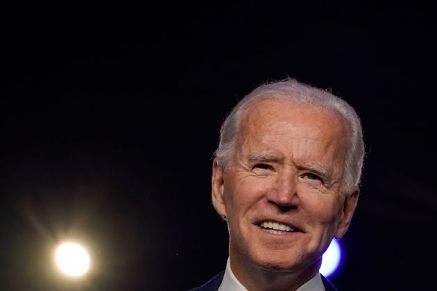 WILMINGTON, DELAWARE - NOVEMBER 6: Democratic presidential candidate Joe Biden addresses the nation in ...