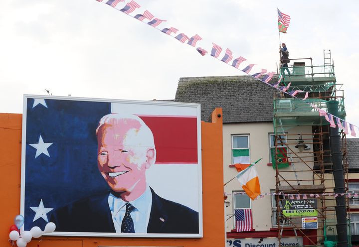 Residents of Ballina, Ireland, celebrate in the ancestral home of President-elect Joe Biden.