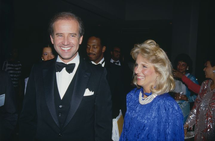 Joe Biden with his second wife, Jill, in 1987.