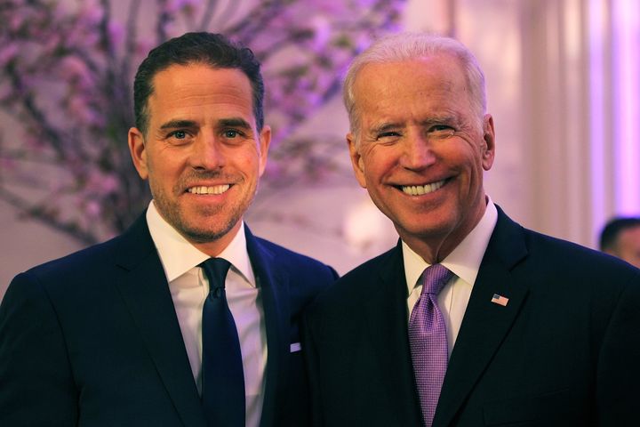 Hunter Biden, then chairman of the World Food Program USA Board, with his father at the World Food Program USA's Annual McGovern-Dole Leadership Award Ceremony in Washington, D.C., in April 2016.