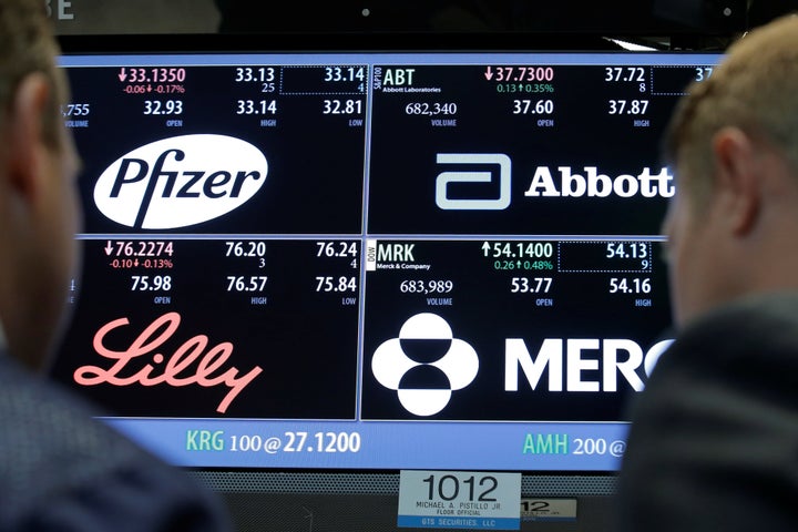 Pfizer en uno de los paneles de la Bolsa de Nueva York (EEUU).