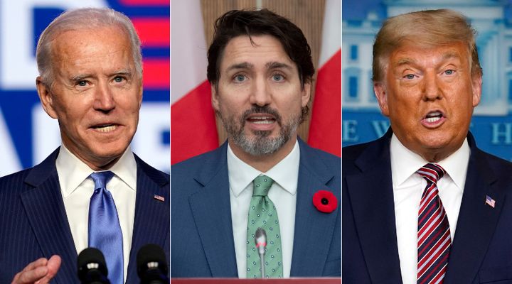 U.S. president-elect Joe Biden, Prime Minister Justin Trudeau, and U.S. President Donald Trump are shown in a composite image of photos from The Canadian Press.