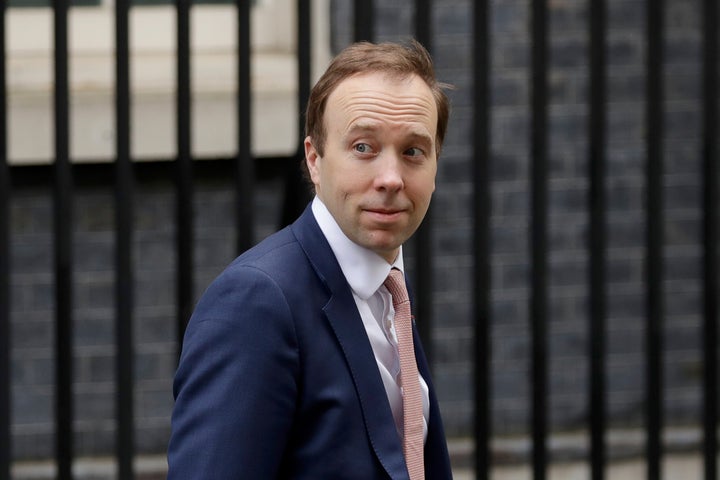 Health secretary Matt Hancock in Downing Street earlier this year