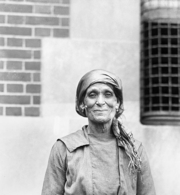 (Original Caption) Immigrants at Ellis Island: Elderly Italian woman. Undated photograph. BPA2