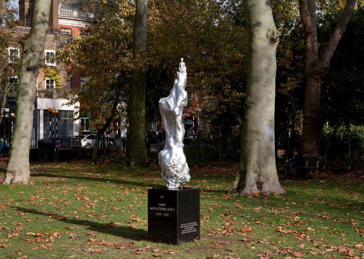 Maggi Hambling's 'A Sculpture for Mary Wollstonecraft' unveiled on Newington Green, London, as world's first memorial to the feminist pioneer.