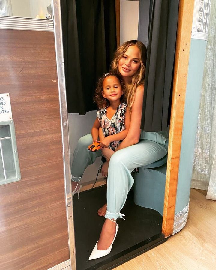 Chrissy Teigen with her daughter, Luna.