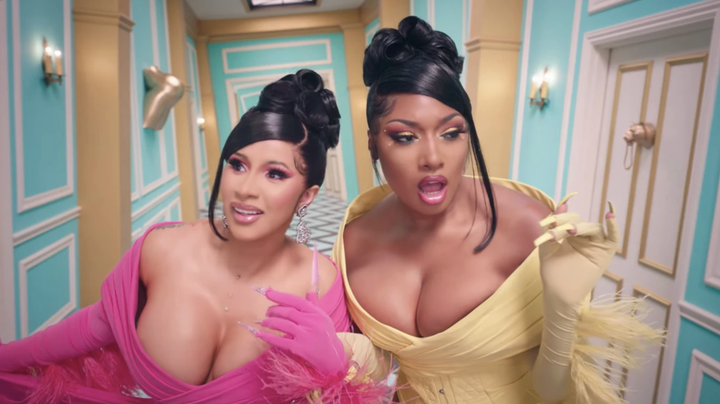 Cardi B and Megan Thee Stallion on the hunt for lube in the "WAP" video. (Just kidding.) 