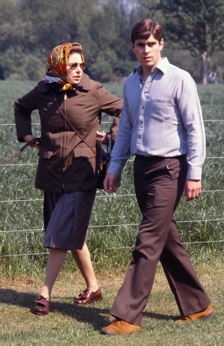 Queen Elizabeth with Prince Andrew in 1980.