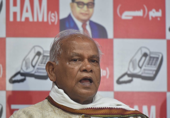 PATNA, INDIA - JUNE 15: Former Bihar CM and Hindustani Awan Morcha (HAM) Chief Jitan Ram Manjhi addressing a press conference at his residence on June 15, 2020 in Patna, India. (Photo by Parwaz Khan/Hindustan Times via Getty Images)