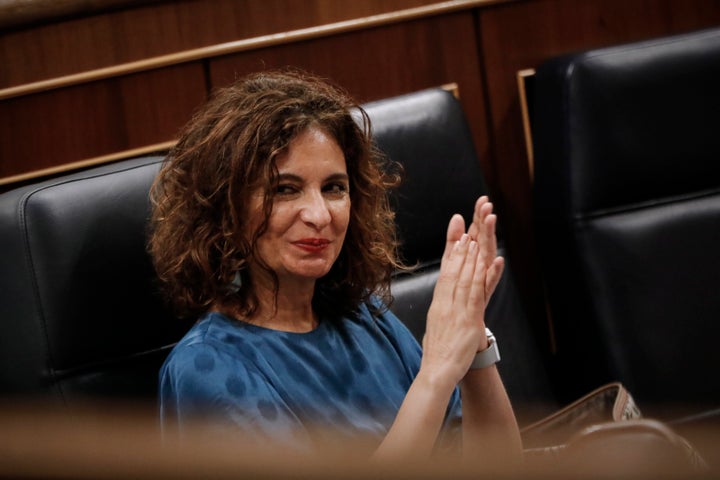 La ministra de Hacienda, María Jesús Montero, en el Congreso.