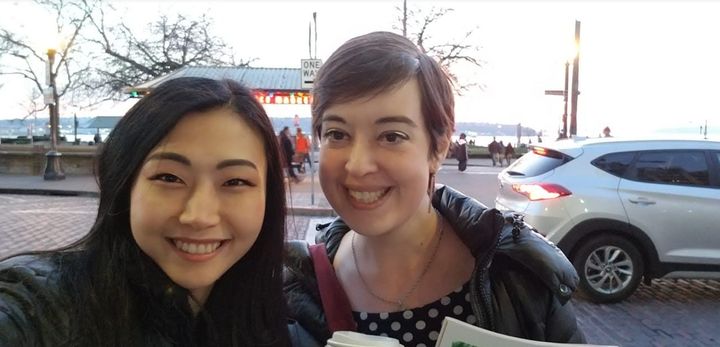 The author (right) during a trip to Seattle to visit her best friend, Haeyoon, two years after her recovery.