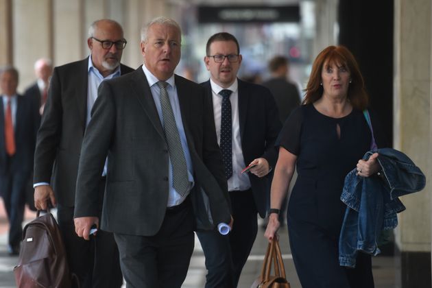 (left to right) Labour MPs Jon Trickett, Ian Lavery, Andrew Gwynne and Jeremy Corbyn's ex aide Karie Murphy