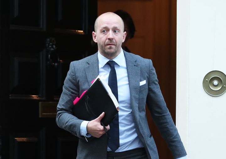 Former director of Communications Lee Cain leaves 11 Downing Street, Westminster, London.