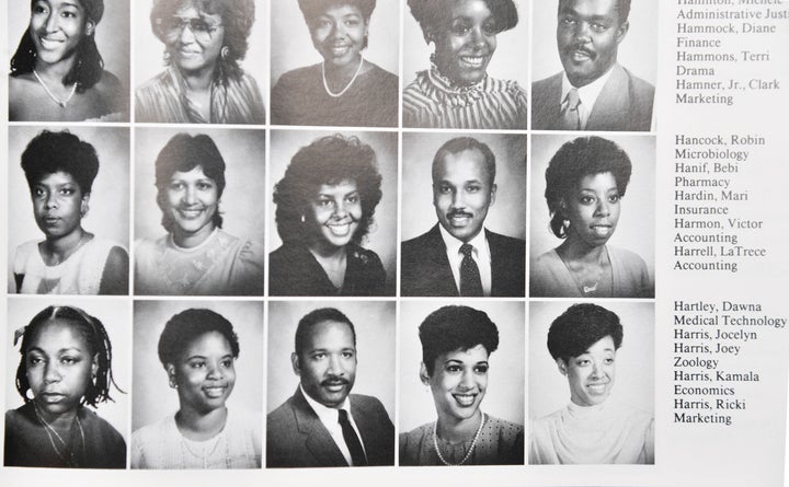 Three Howard University yearbooks where Sen. Kamala Harris attended. Books photographed in the studio in Washington, D.C., on June 16, 2019.