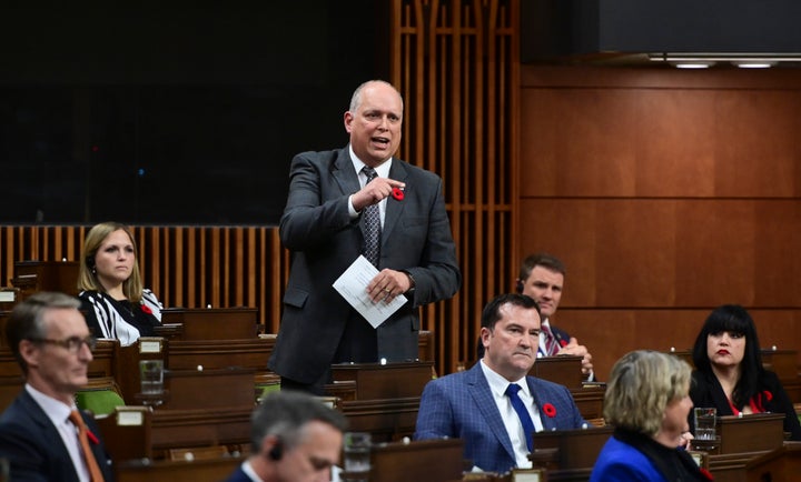 Bloc Québécois MP Stéphane Bergeron asks a question in the House of Commons on Nov. 2, 2020.