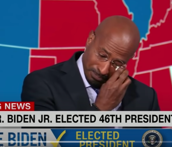 Van Jones got emotional on-air reacting to Joe Biden’s election as the 46th president of the United States. 