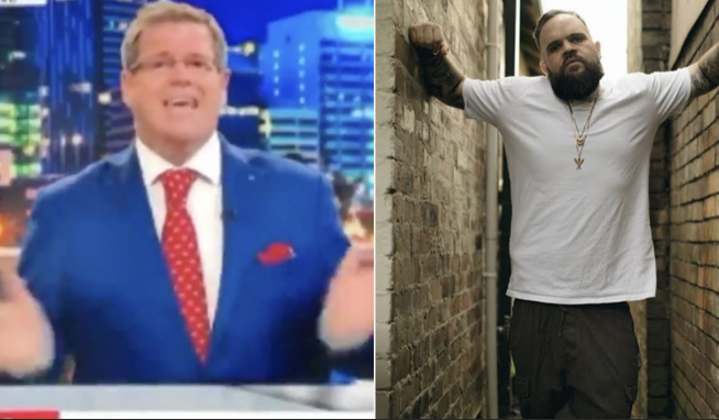 Sky News host Peter Gleeson (above left) unleashed a misleading on-air rant at Briggs the rapper (right).