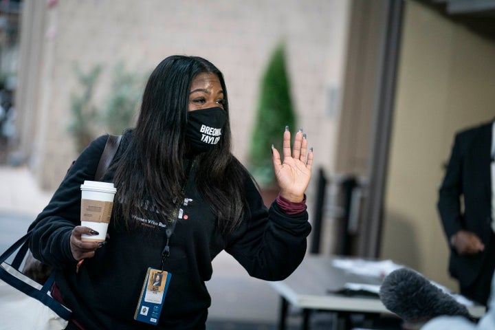 Rep.-elect Cori Bush (D-Mo.) arrives for the House freshman orientation Thursday in Washington.