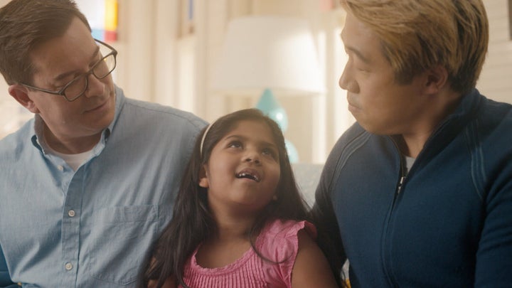 Parents Robbi and Raymond discuss hair care with their daughter Ella.(Photograph: Courtesy of Pantene)