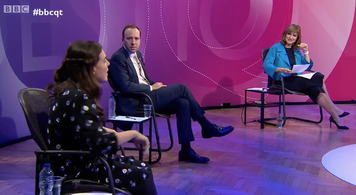 Rosie was on the same Question Time panel as Matt Hancock, the health secretary