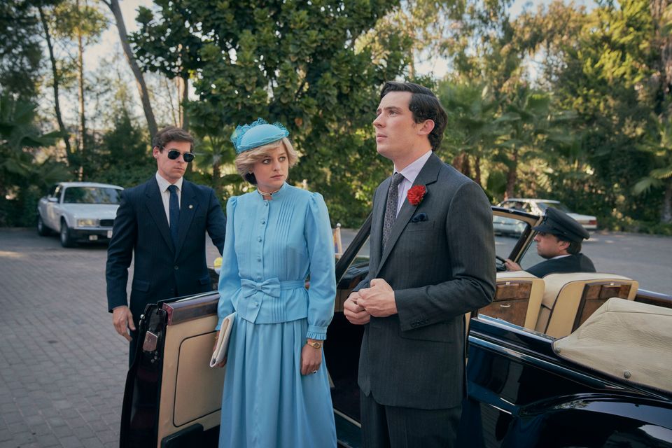 Emma Corrin as Princess Diana and Josh O'Connor as Prince Charles in The Crown