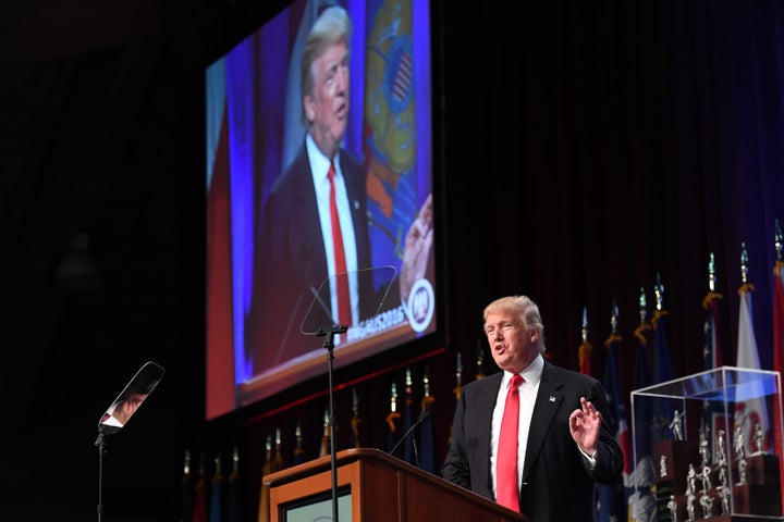 Donald Trump speaks in Baltimore, Ma., on Sept. 12, 2016 in Baltimore, Ma.