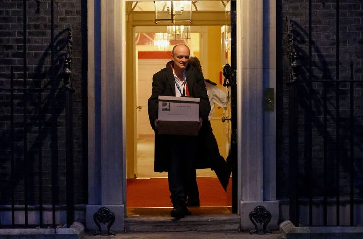 Dominic Cummings leaves 10 Downing Street on Friday.