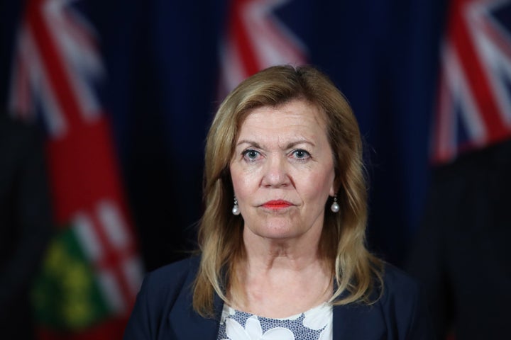 Ontario Minister of Health Christine Elliott at a COVID-19 press conference at Queen's Park in Toronto, Ont. on June 5, 2020. 