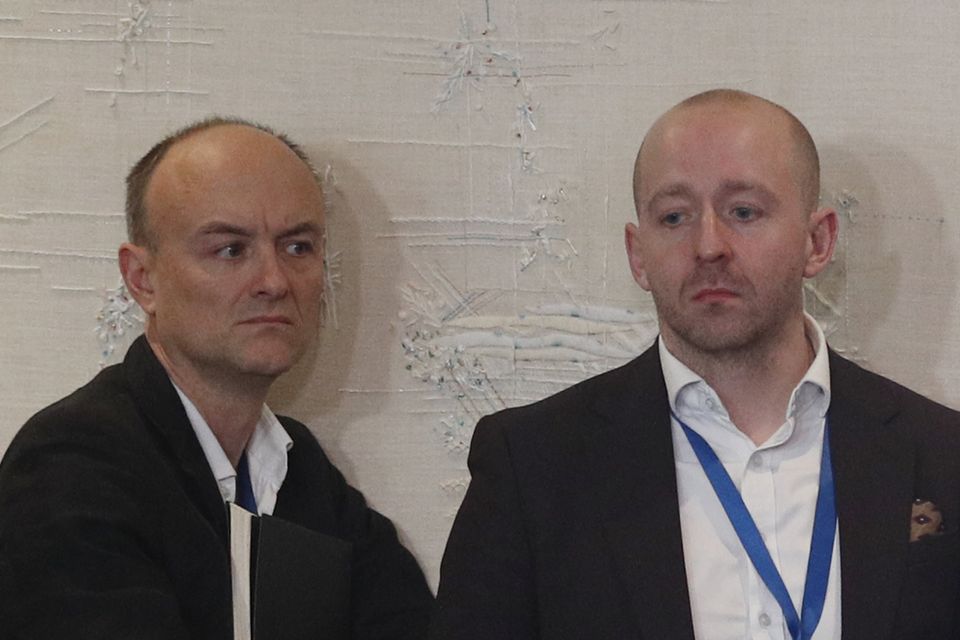 Dominic Cummings (left) alongside director of communications Lee Cain. Both are leaving their posts.