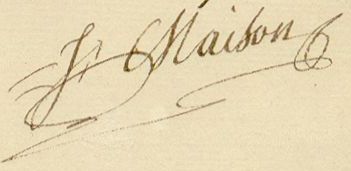 Η υπογραφή του Στρατάρχης Nicolas-Joseph Maison. 