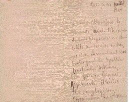 Συστατική επιστολή της 31 Ιουλίου 1828, του συγγραφέα και διπλωμάτη CHATEAUBRIAND (François-René de), που αφορά τον Έλληνα αξιωματούχο Κωνσταντίνο Σχινά. Η επιστολή τον προτείνει για να συμμετάσχει στην γαλλική αποστολή στην Ελλάδα (συλλογή ΕΕΦ).