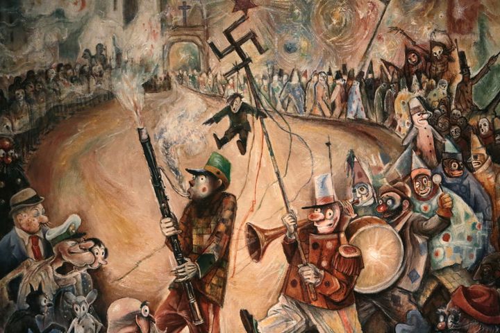March of the Clowns. Albert Bloch (American, 1882-1961). Lawrence, Kansas, 1941. The Jewish Museum of New York.