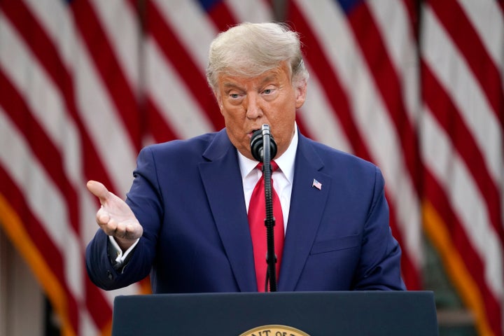 President Donald Trump speaks in the Rose Garden of the White House, Friday, Nov. 13, 2020, in Washington. (AP Photo/Evan Vucci)