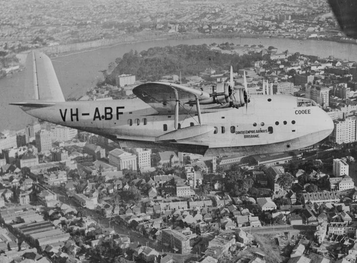 A view of Qantas Empire Flying Boat "Cooee" in 1938. 