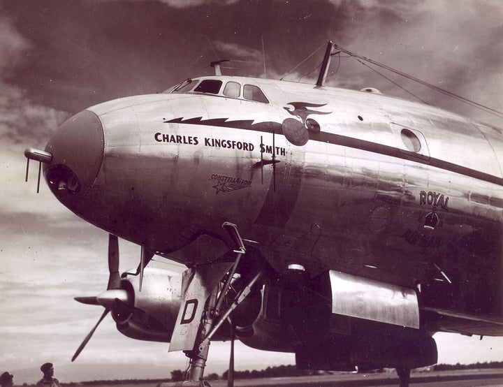 The QF Constellation VH-EAD, which operated the first through flight from Sydney to London on December 1, 1947. 