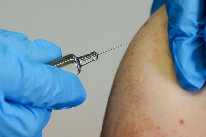 File shot of a person being injected. 
