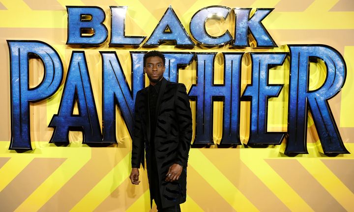 L'acteur Chadwick Boseman lors de l'avant-première de «Black Panther» à Londres au Royaume-Uni, le 8 février 2018.