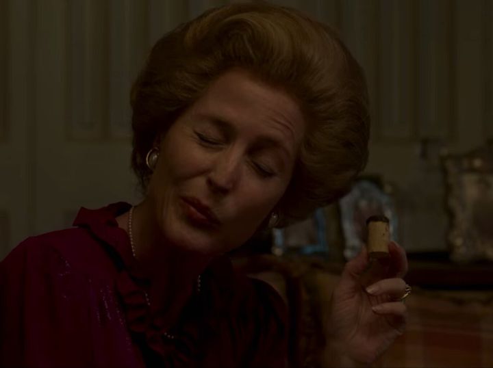 Gillian Anderson as Margaret Thatcher in the Crown.