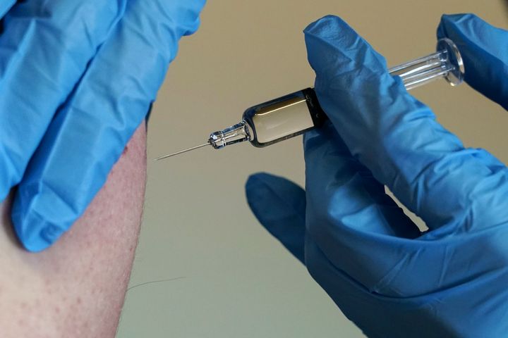 Makers of the Moderna vaccine say it works across all age groups (file picture) 