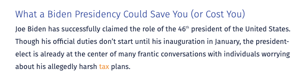 The new attorney for the Trump campaign, Marc Scaringi, published a blog post in November on his law firm’s website. The post, which appears in a screenshot, calls Joe Biden “President-Elect” and says the Democrat “has successfully claimed the role of the 46th president of the United States.”