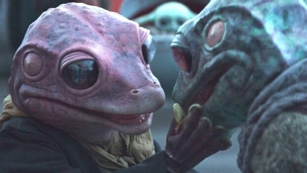 Frog Lady y Frog Man en 'The Mandalorian'.