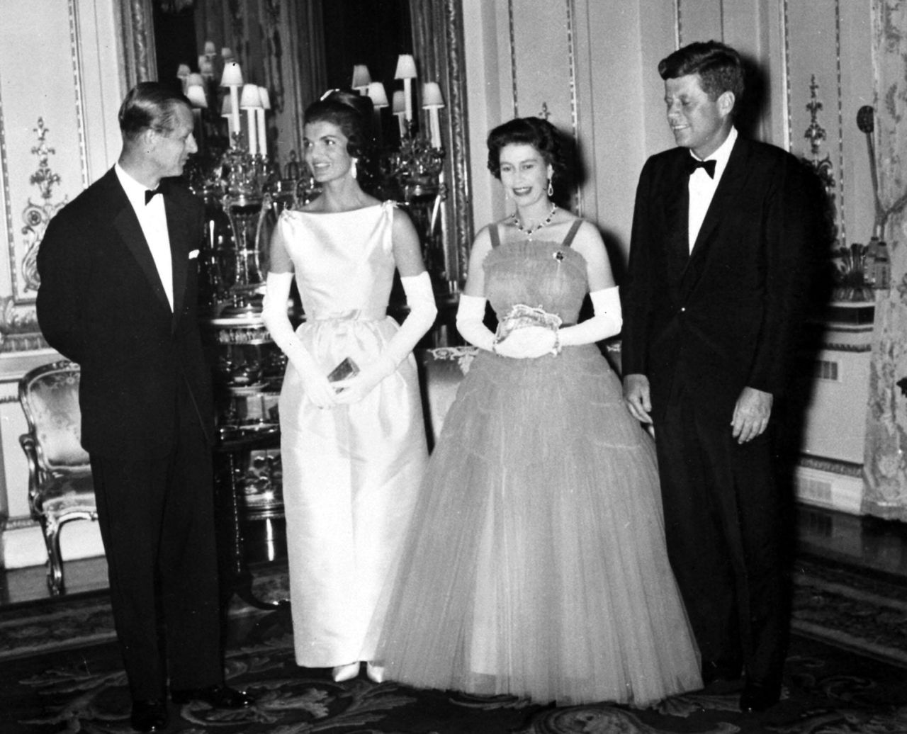 President John Kennedy (right) with his wife (second left) Jacqueline, meeting Queen Elizabeth II and the Duke of Edinburgh on the American President's visit to Britain in 1961